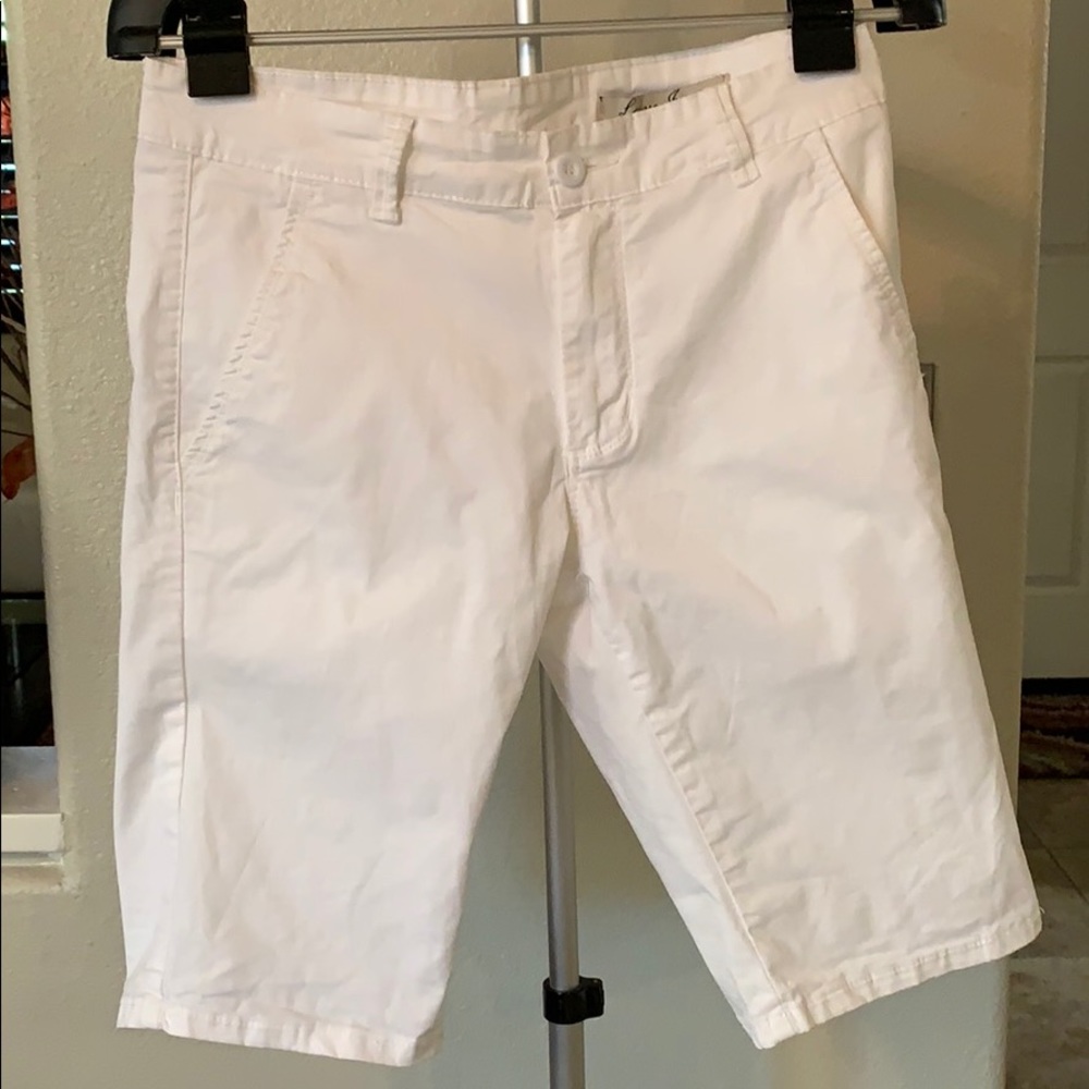 Men’s white shorts.